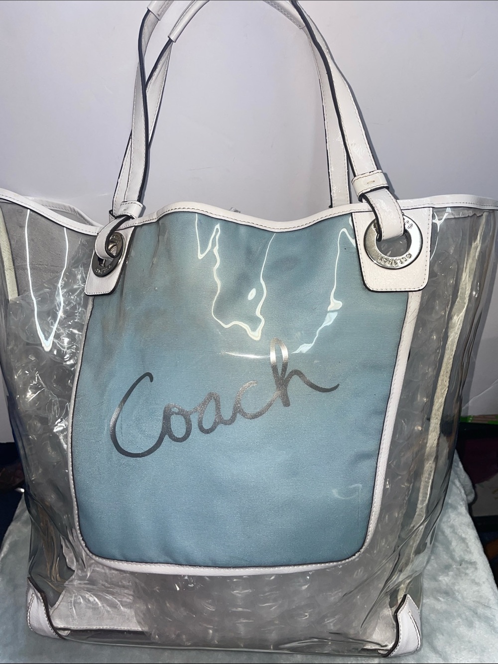 Coach Beach Vinyl Tote - Picture 2 of 16